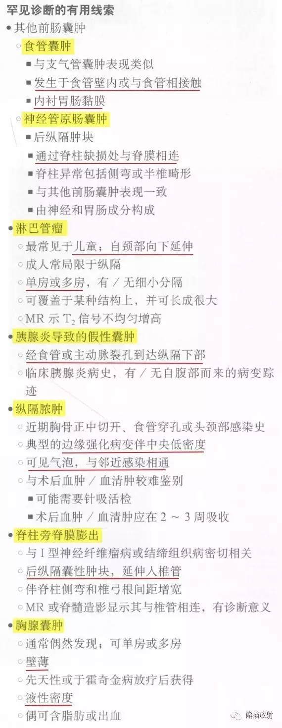 “纵隔囊性肿块”的鉴别诊断
